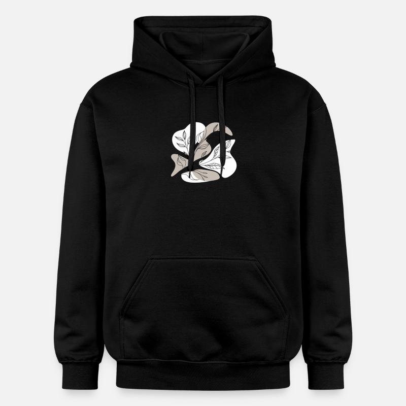 Dessin au trait botanique - Sweat à capuche Softstyle® Gildan Unisexe - noir