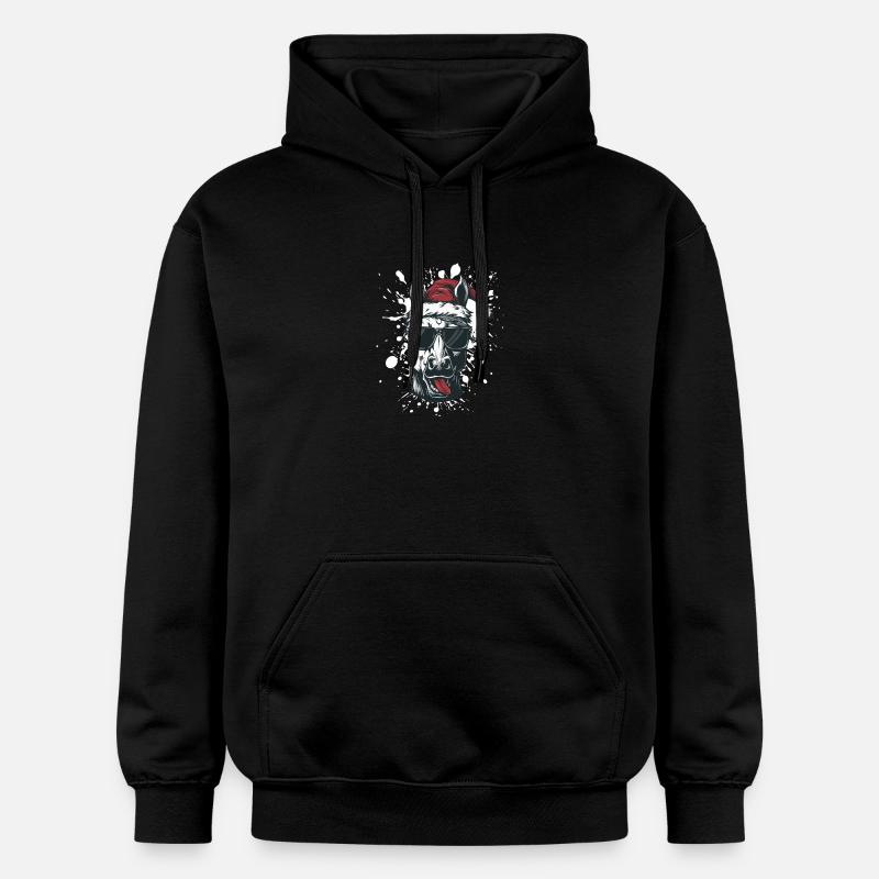 Cheval Noël Drôle - Sweat à capuche Softstyle® Gildan Unisexe - noir