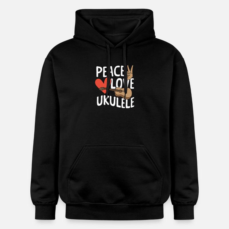 Peace Ukulele Instrument Uke - Sweat à capuche Softstyle® Gildan Unisexe - noir