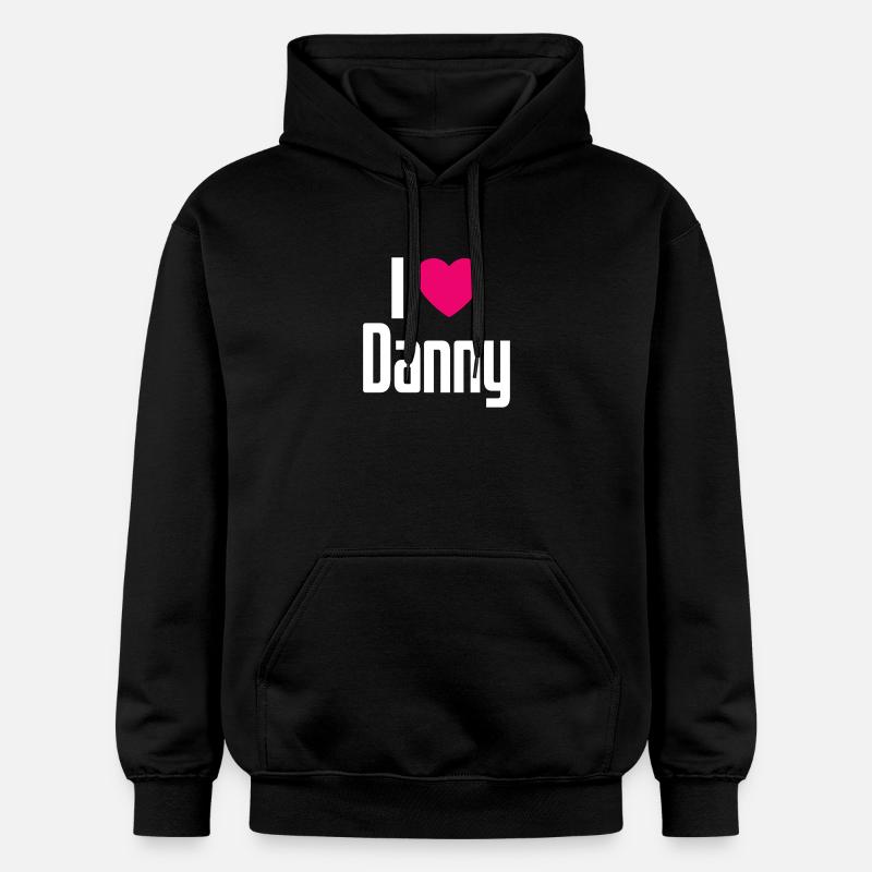 J’aime Danny Coeur rose J’aime Danny - Sweat à capuche Softstyle® Gildan Unisexe - noir
