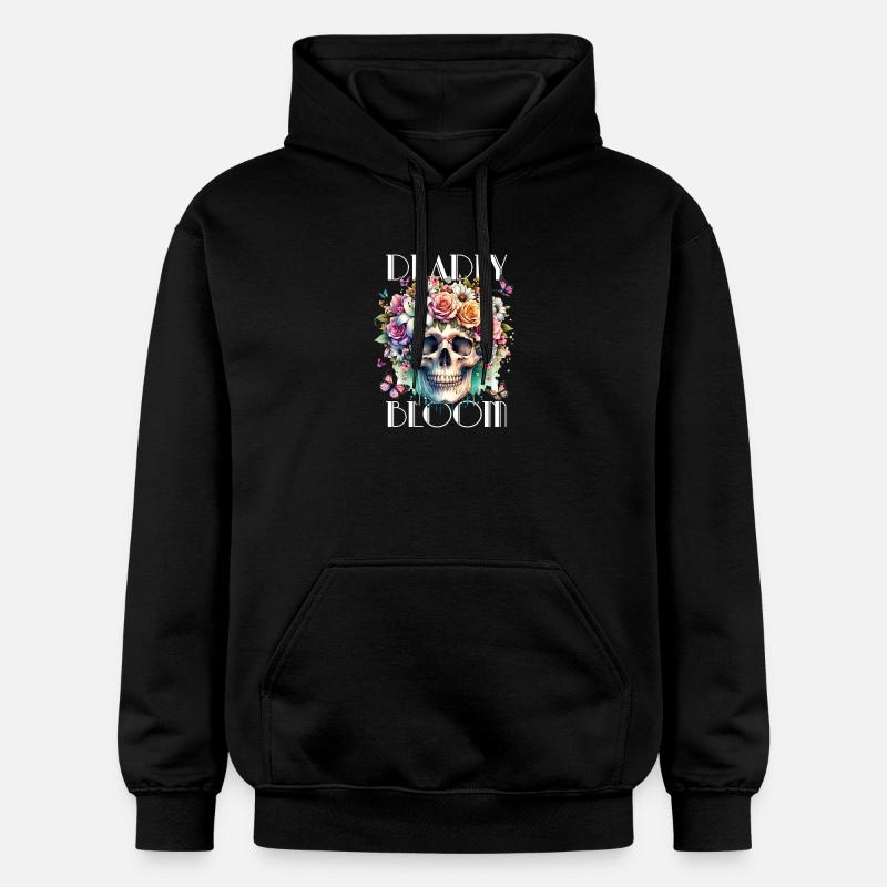 Fleurs Crâne Beauté Floraison - Sweat à capuche Softstyle® Gildan Unisexe - noir