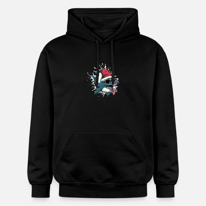 Baleine Noël Drôle - Sweat à capuche Softstyle® Gildan Unisexe - noir