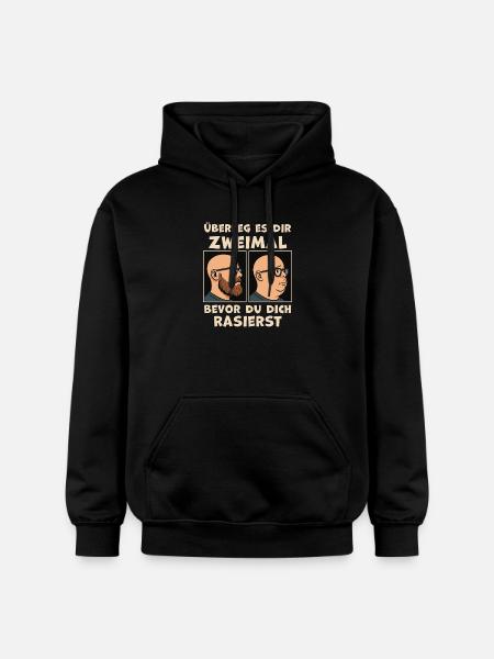 Vorher Nachher Rasurwitz Bartträger - Gildan Unisex Softstyle® Midweight Hoodie - Schwarz