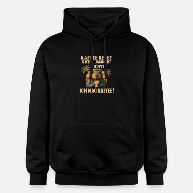 Capybara Coffee Dicton, rétro - Sweat à capuche Softstyle® Gildan Unisexe - noir