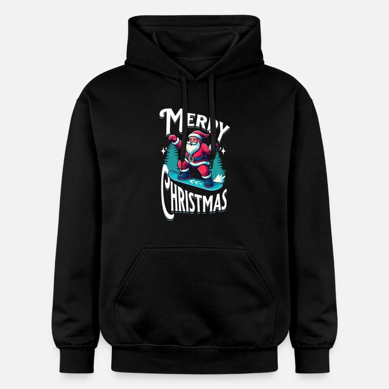 Le Père Noël du snowboard - Sweat à capuche Softstyle® Gildan Unisexe - noir