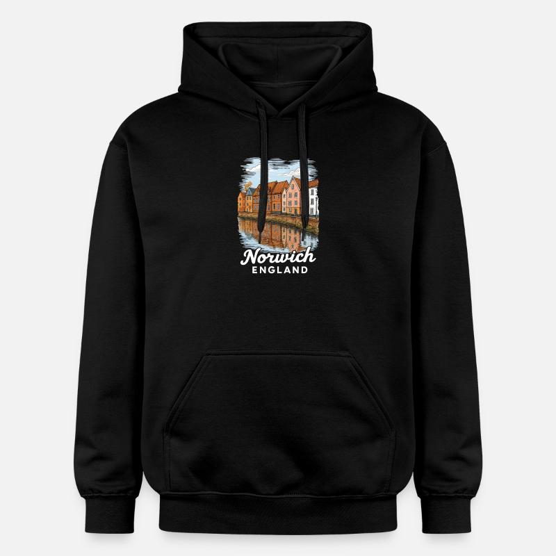 Norwich, Angleterre - Sweat à capuche Softstyle® Gildan Unisexe - noir