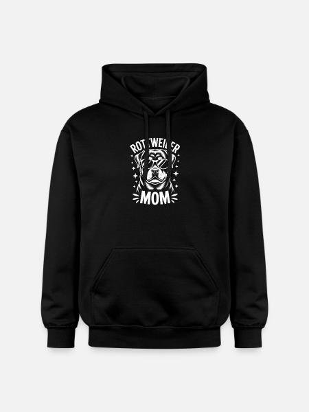 Rottweiler Saying Mom Funny Rottweiler Gift - Gildan Unisex Softstyle® Midweight Hoodie - black