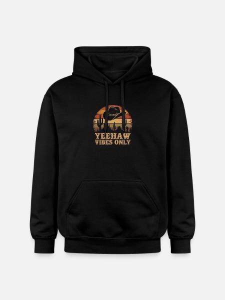 Yeehaw Vibes Only – Western Retro - Gildan Unisex Softstyle® Midweight Hoodie - black