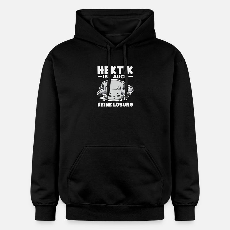 Chat drôle sans motivation - Sweat à capuche Softstyle® Gildan Unisexe - noir