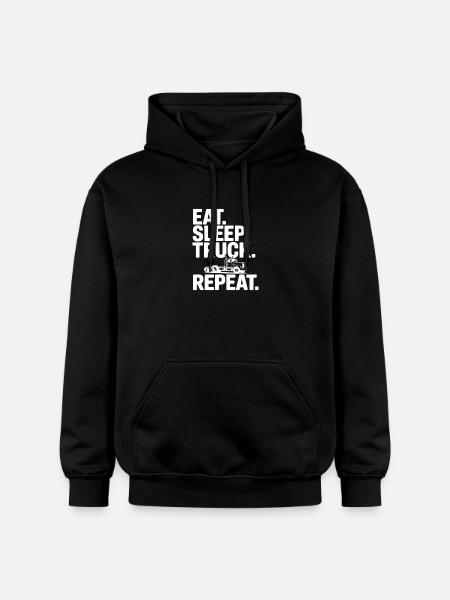 Eat. Sleep. Truck. Repeat. - Gildan Unisex Softstyle® Midweight Hoodie - black