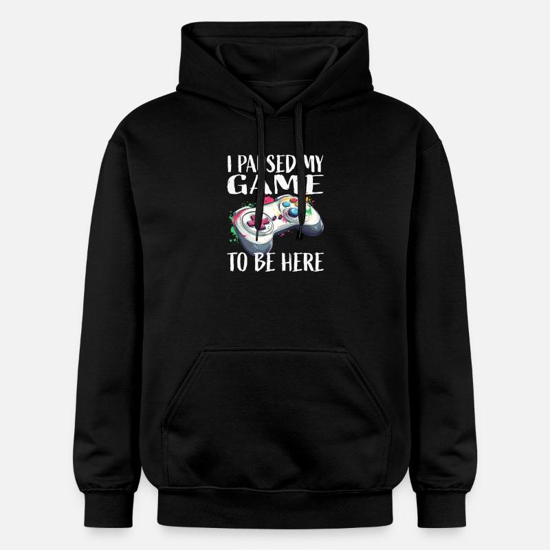J’ai mis ma manette en pause - Sweat à capuche Softstyle® Gildan Unisexe - noir