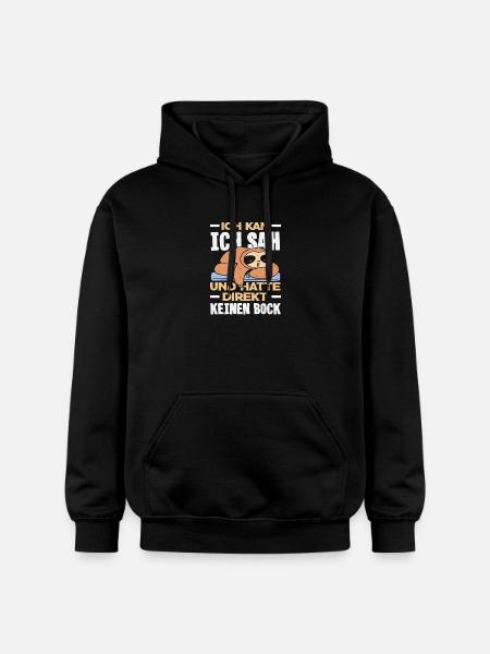 Funny Sloth No Motivation Saying - Gildan Unisex Softstyle® Midweight Hoodie - black