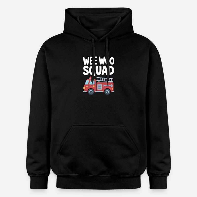 Wee Woo Squad Feuerwehr Auto Spass - Gildan Unisex Softstyle® Midweight Hoodie - Schwarz