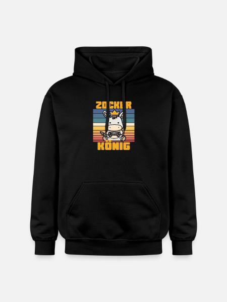 Zocker König krone auf esel - Gildan Unisex Softstyle® Midweight Hoodie - Schwarz