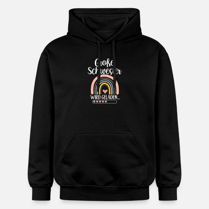 Große Schwester Wird Geladen Rainbow - Gildan Unisex Softstyle® Midweight Hoodie - Schwarz