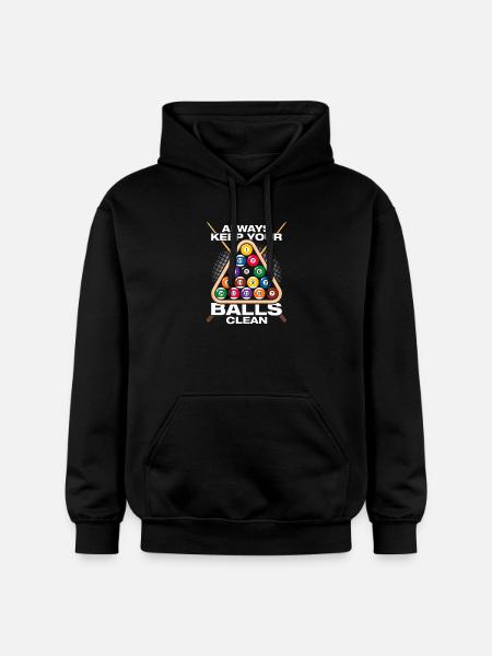 Keep your balls funny billiards player - Gildan Unisex Softstyle® Midweight Hoodie - black