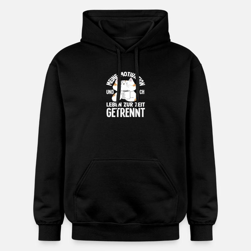 Chat drôle sans motivation - Sweat à capuche Softstyle® Gildan Unisexe - noir