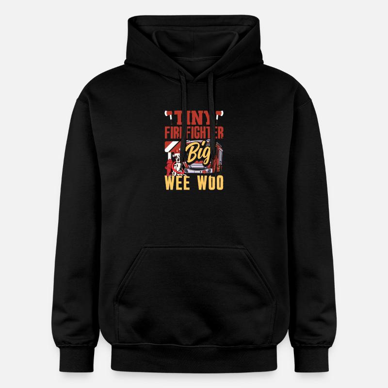 Wee Woo Squad Fire Tiny Feuerwehrmann - Gildan Unisex Softstyle® Midweight Hoodie - Schwarz