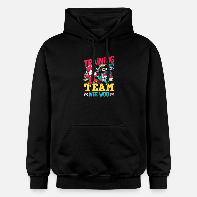 Wee Woo Squad Fire Tiny Feuerwehrmann - Gildan Unisex Softstyle® Midweight Hoodie - Schwarz