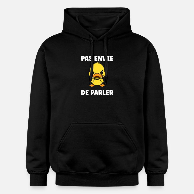 Grumpy Duck – Nicht bereit zu reden - Gildan Unisex Softstyle® Midweight Hoodie - Schwarz