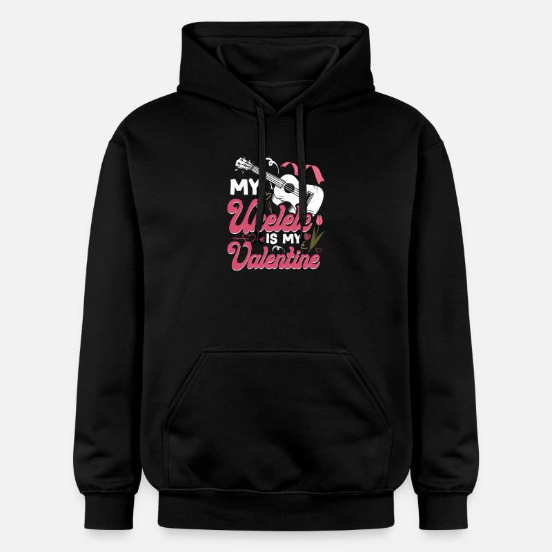 Valentines ukulélé hawaïen - Sweat à capuche Softstyle® Gildan Unisexe - noir