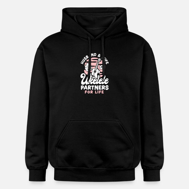 Ukulélé hawaïen Ukulélé Mari Épouse - Sweat à capuche Softstyle® Gildan Unisexe - noir