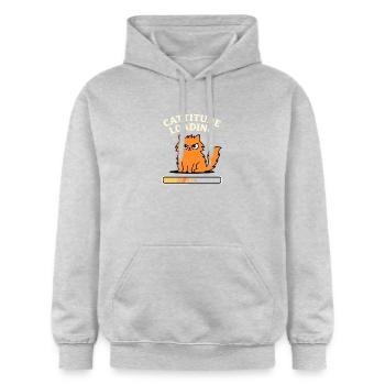 Chat de mauvaise humeur - Sweat à capuche Softstyle® Gildan Unisexe - gris clair chiné - Devant - Liana (172cm) & Jaron (178cm)