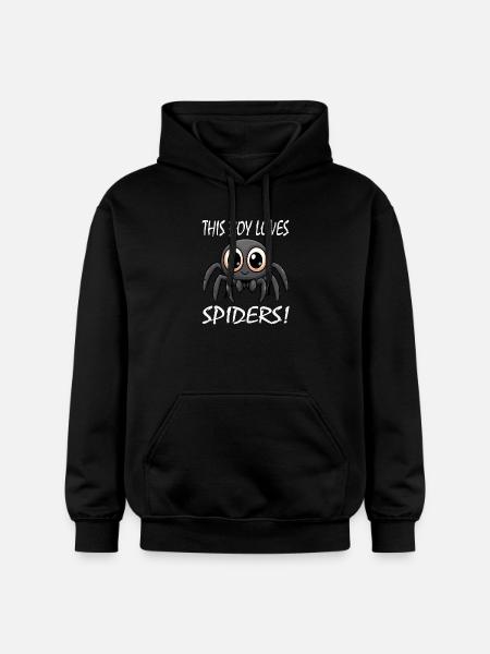 Boy Loves Spiders Motif - Gildan Unisex Softstyle® Midweight Hoodie - black