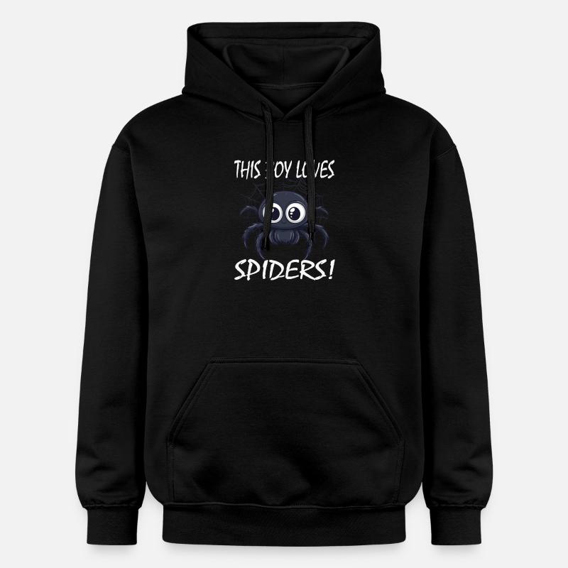 Le garçon adore les araignées - Sweat à capuche Softstyle® Gildan Unisexe - noir