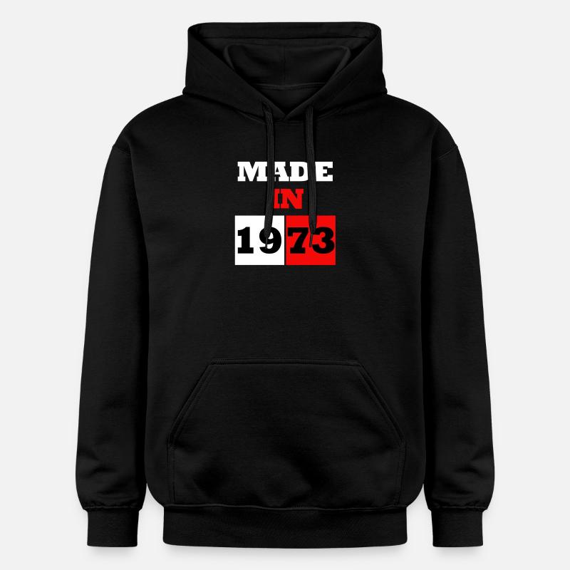 Made in 1973 Anniversaire Retro Bloc - Sweat à capuche Softstyle® Gildan Unisexe - noir