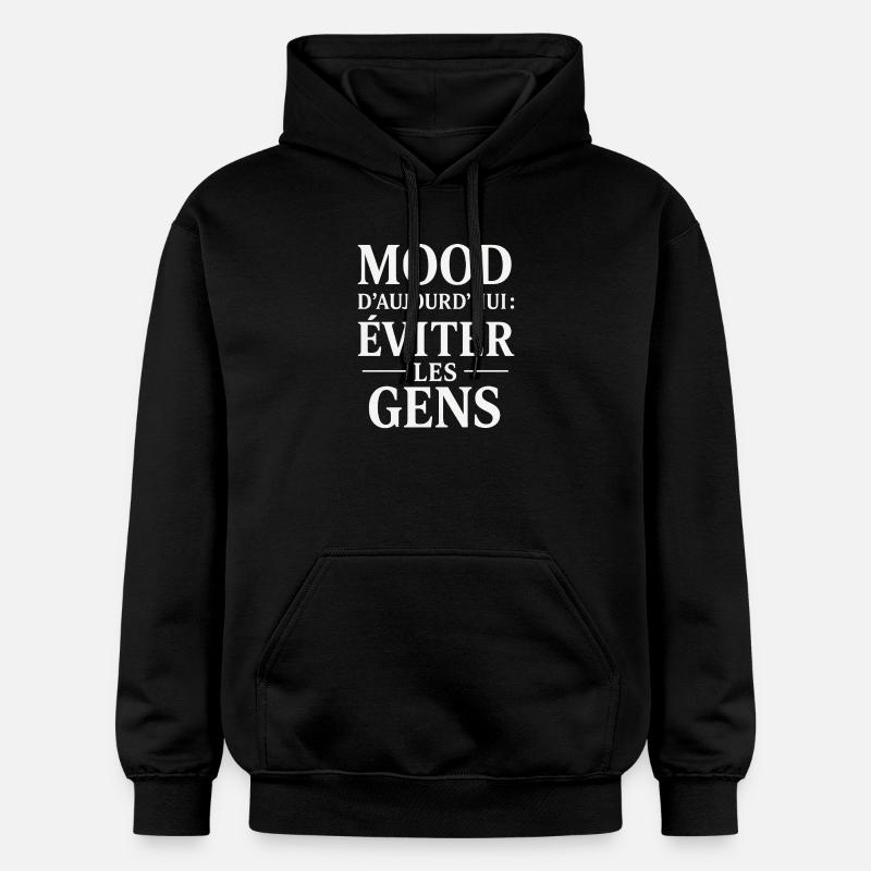 Mood d'aujourd'hui: éviter les gens - Sweat à capuche Softstyle® Gildan Unisexe - noir