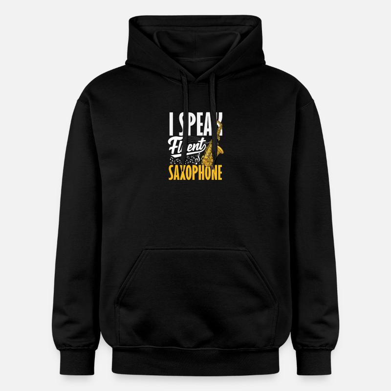 Je parle couramment saxophone, saxophoniste - Sweat à capuche Softstyle® Gildan Unisexe - noir