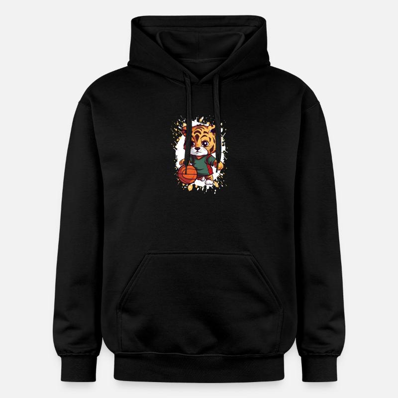 Dribbleur de basket-ball des Tigers - Sweat à capuche Softstyle® Gildan Unisexe - noir