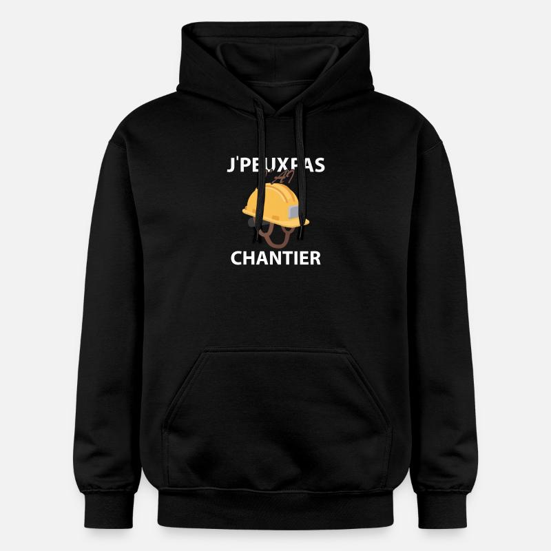 Je peux pas J'ai Chantier - Sweat à capuche Softstyle® Gildan Unisexe - noir