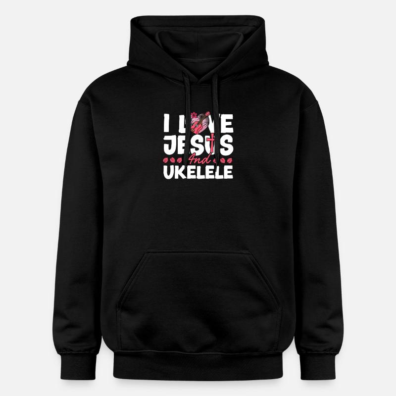 Ukulélé hawaïen Uke Jésus Foi - Sweat à capuche Softstyle® Gildan Unisexe - noir