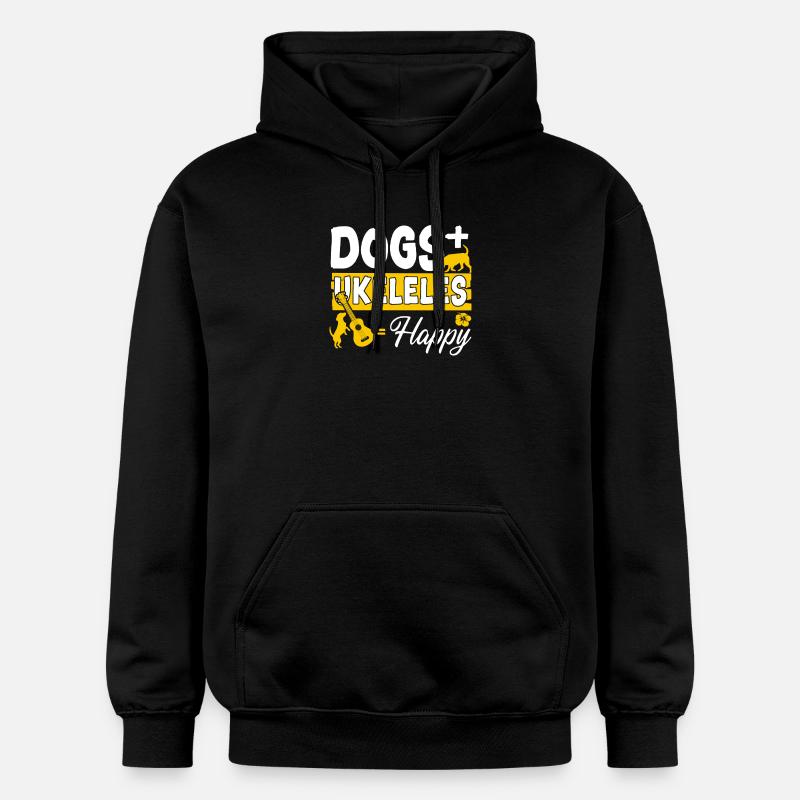 Chiens ukélé hawaïen ukulélé + - Sweat à capuche Softstyle® Gildan Unisexe - noir