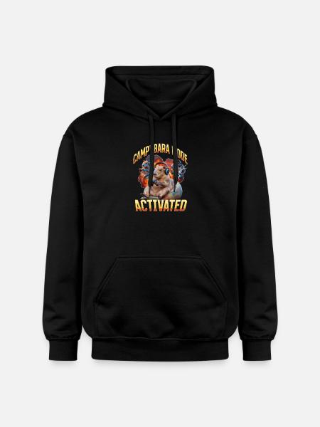 Funny Gaming Gamer Capybara - Gildan Unisex Softstyle® Midweight Hoodie - Schwarz