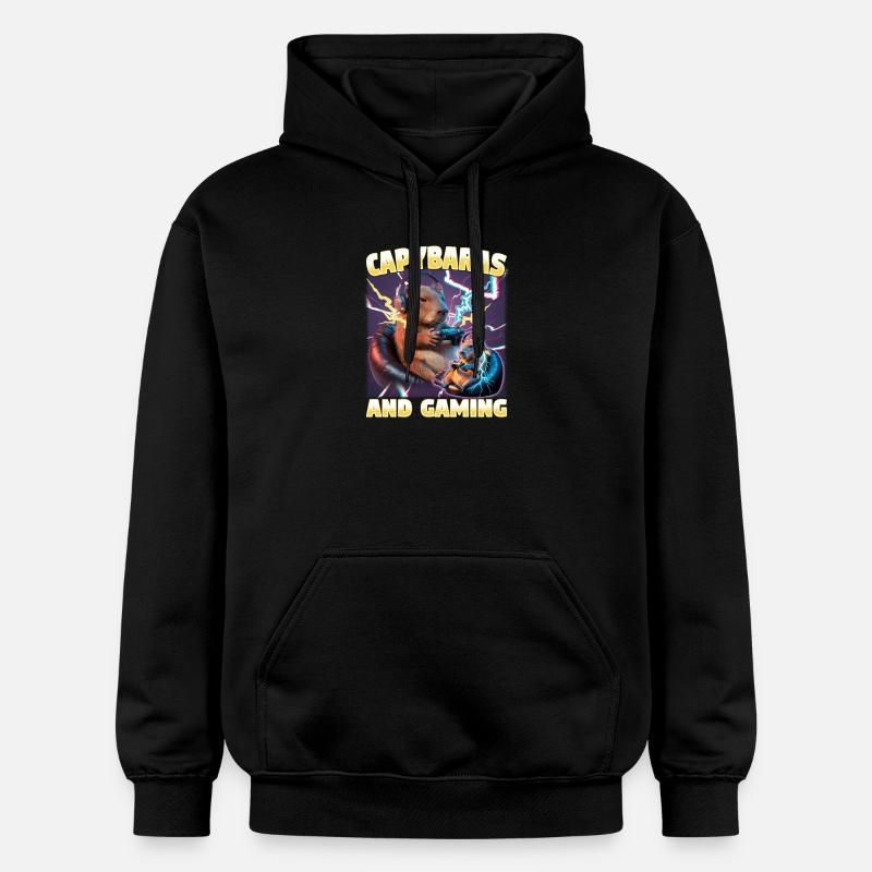 Joueur Drôle de Capybara - Sweat à capuche Softstyle® Gildan Unisexe - noir
