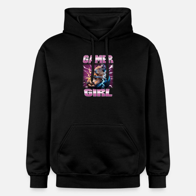 Joueur Drôle de Capybara - Sweat à capuche Softstyle® Gildan Unisexe - noir