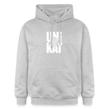Unikat Einzigartig Individuell Selbstwert Unique - Gildan Unisex Softstyle® Midweight Hoodie - Hellgrau meliert - Vorne - Liana (172cm) & Jaron (178cm)