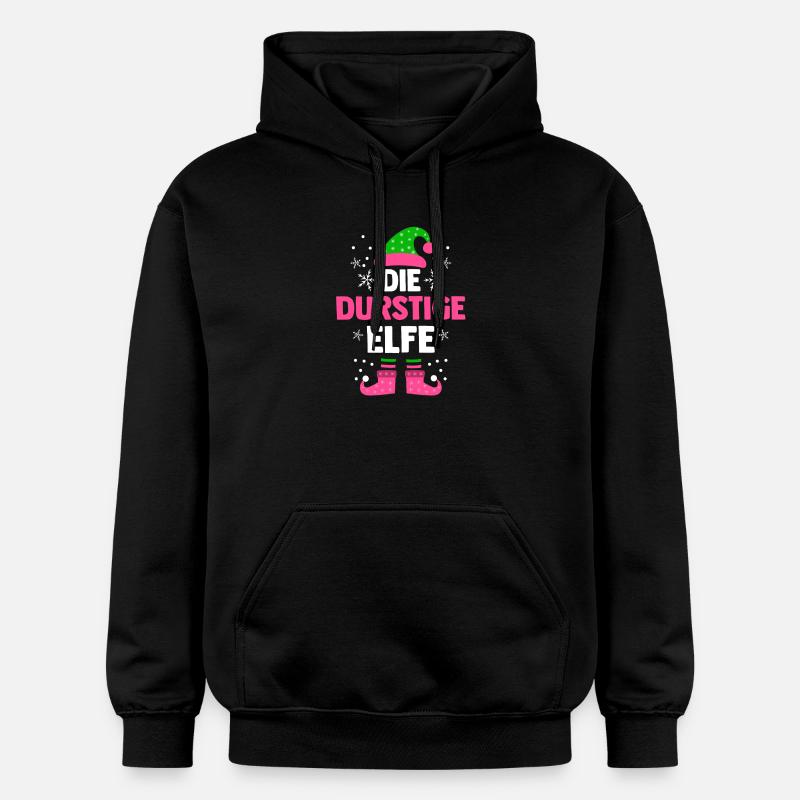 Noël L’Elfe assoiffé - Sweat à capuche Softstyle® Gildan Unisexe - noir
