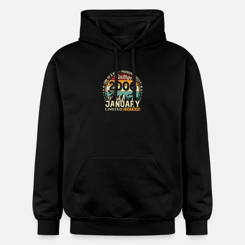 20e anniversaire Millésime Janvier 2006 - Sweat à capuche Softstyle® Gildan Unisexe - noir