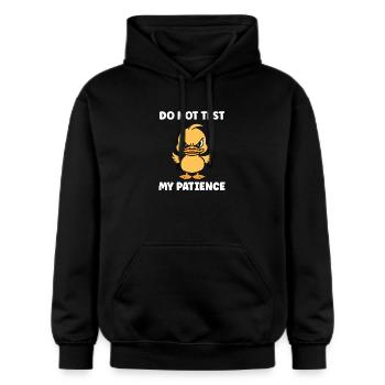 Caneton furieux: patience mise à l’épreuve - Sweat à capuche Softstyle® Gildan Unisexe - noir - Devant - Marisol (170cm) & Nik (191cm)