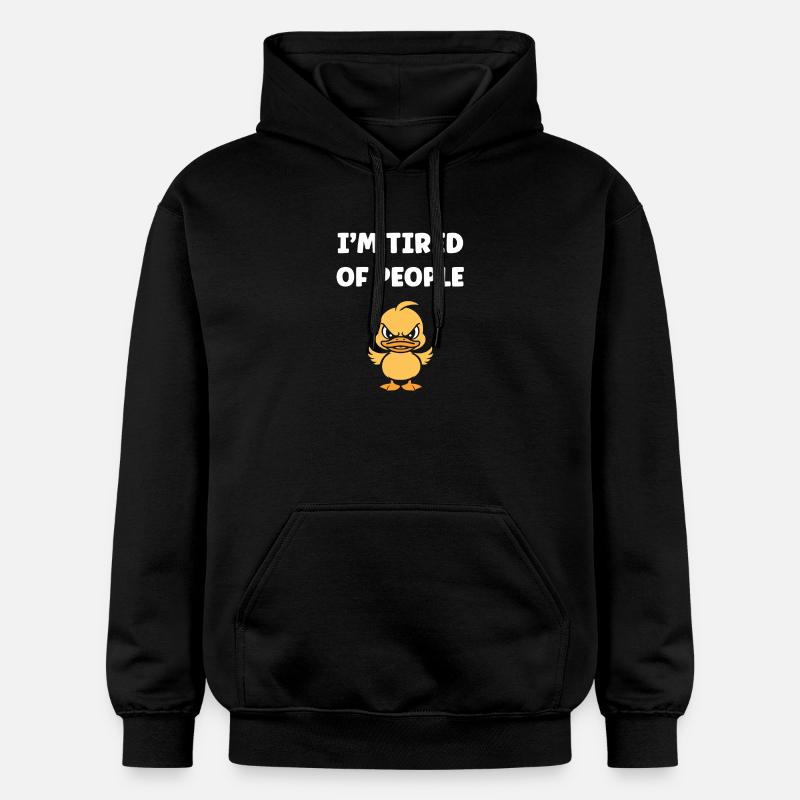 Marre des gens Canard grognon - Sweat à capuche Softstyle® Gildan Unisexe - noir