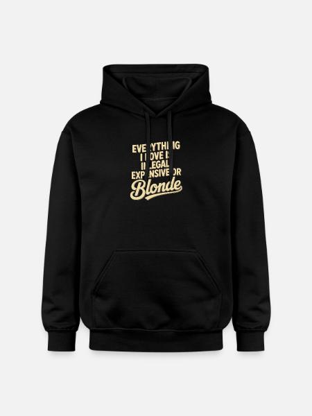 Tout ce que j’aime Illégalement, hommes blonds chers - Sweat à capuche Softstyle® Gildan Unisexe - noir