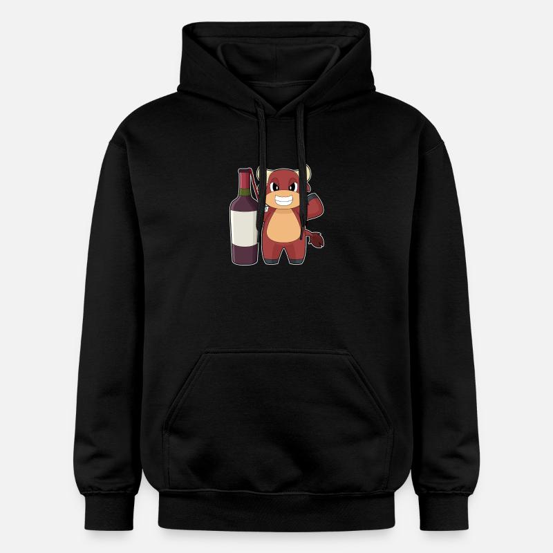 Bouteille de vin rouge Taureau - Sweat à capuche Softstyle® Gildan Unisexe - noir