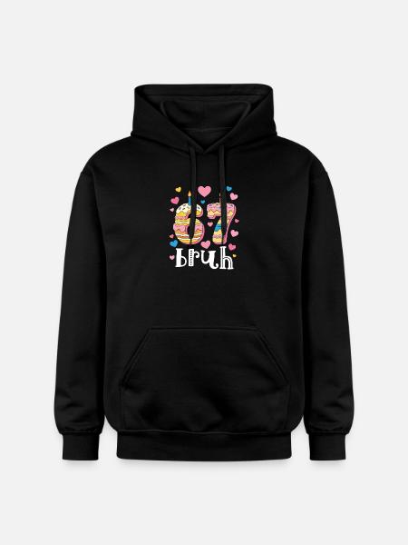 67 Birthday Donut Heart - Gildan Unisex Softstyle® Midweight Hoodie - black
