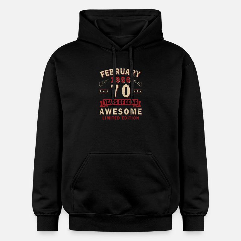 70e anniversaire – Année – février 1956 - Sweat à capuche Softstyle® Gildan Unisexe - noir
