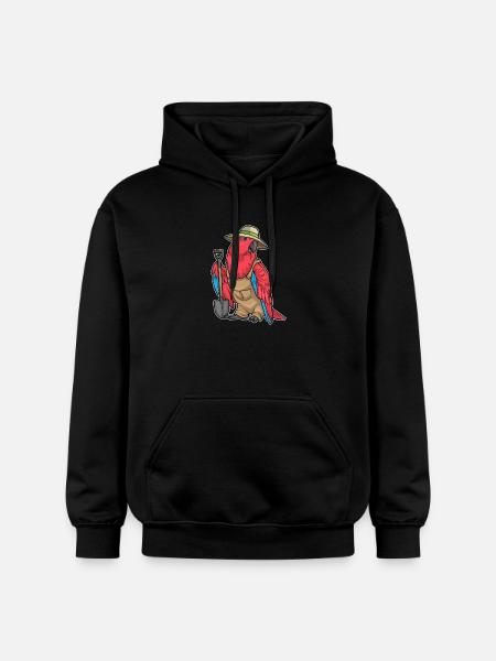 Parrot Gardener Shovel Garden - Gildan Unisex Softstyle® Midweight Hoodie - black