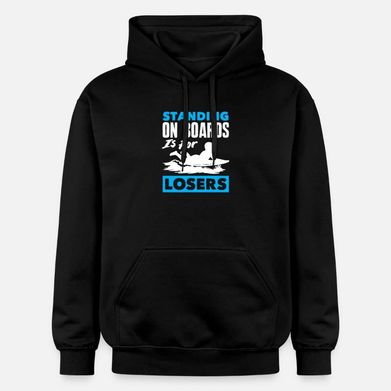 Surfeur Surfeur Bodyboarder - Sweat à capuche Softstyle® Gildan Unisexe - noir